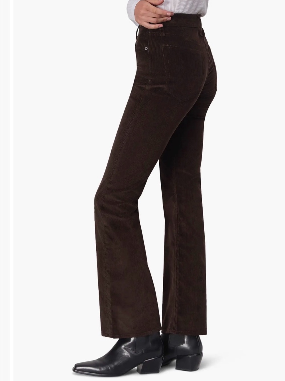 rag & bone Dark Brown Corduroy Pants - Peyton Mid-Rise Full Length Bootcut - Picture 3 of 8